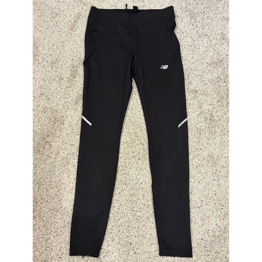 New‎ Balance NB Dry Black Running Leggings Womens Small Ankle Zip Reflective